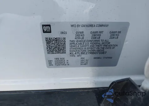 2024 Buick Envista Sport Touring Fwd from USA, damaged, VIN KL47LBE27RB073387